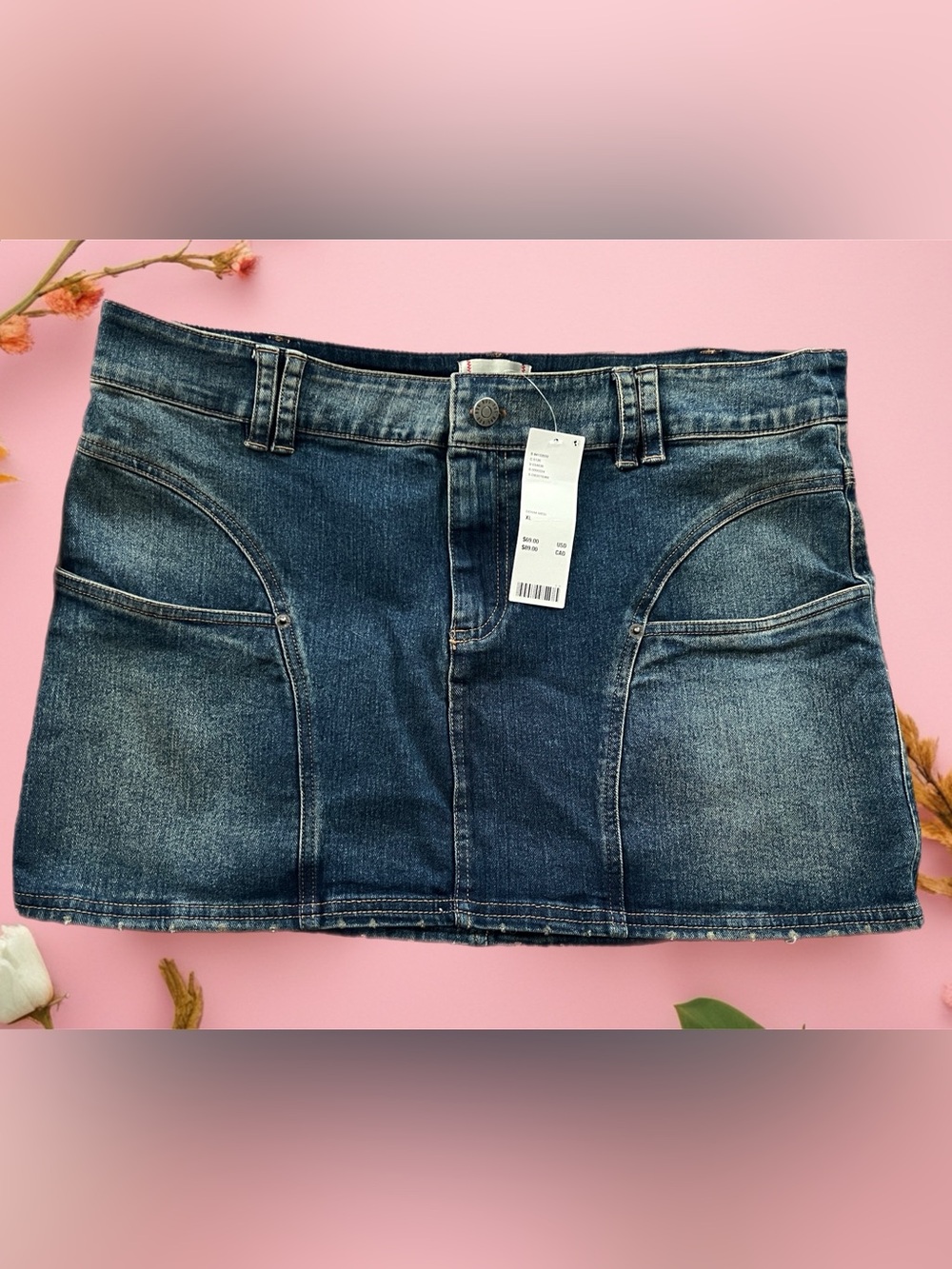 Stretch BDG Denim Mini Skirt -NWT from Urban Outfitters - Dark Blue - XL
